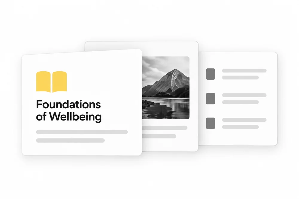 Course lessons, learning resources and a module checklist.